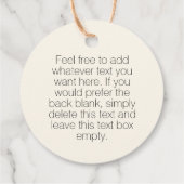 Modernes Round-Business-Logo für Ecru Ivory Hang T Geschenkanhänger (Rückseite)