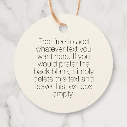 Modernes Round-Business-Logo für Ecru Ivory Hang T Geschenkanhänger (Rückseite)