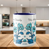 Modernes ROYAL BLAUE Floral PERSONALISIEREN Tasse