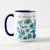 Modernes ROYAL BLAUE Floral PERSONALISIEREN Tasse (Links)