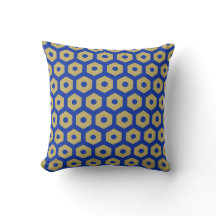 Modernes Royal Blue Gold Beehive Geo Muster