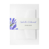 Modernes Royal Blue Irises Floral Bouquet Wedding Einladungsbanderole (Vorderseite Beispiel)