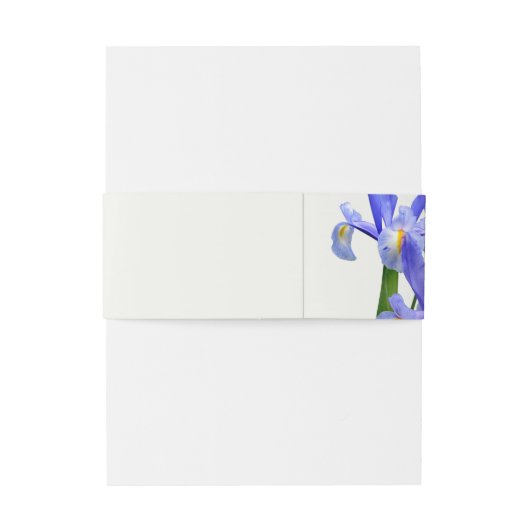 Modernes Royal Blue Irises Floral Bouquet Wedding Einladungsbanderole (Rückseitenbeispiel)
