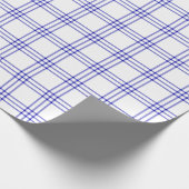 Modernes Royal Blue Kariert| Großes Muster | Geschenkpapier (Ecke)