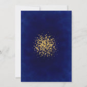 Modernes Royal Blue mit Gold Confetti Einladung (Rückseite)