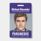Modernes Royal Blue Paramedic Foto ID Ausweis (Vorderseite)