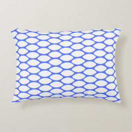 Modernes Royal Blue White Pattern Accent Pillow Dekokissen