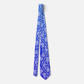 Modernes Royal Cobalt Blue Sapphire Lace Krawatte (Rückseite)