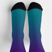 Modernes Royal Lila Dark Türkis Gradient Socken (Oben)