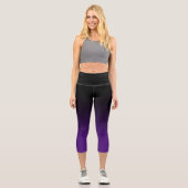 Modernes Royal Lila und Black Ombre Capri Leggings (Vorderseite)