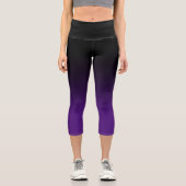 Modernes Royal Lila und Black Ombre Capri Leggings (Vorderseite)