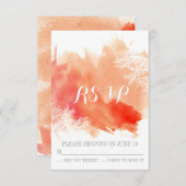Modernes RSVP-Antwort für Korallenriffe Hochzeit RSVP Karte (Vorne/Hinten)