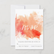 Modernes RSVP-Antwort für Korallenriffe Hochzeit