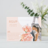 Modernes RSVP Foto für Blumenzehen Karte (Stehend Vorderseite)