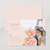 Modernes RSVP Foto für Blumenzehen Karte (Vorne/Hinten)