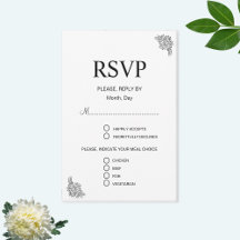 Modernes RSVP für Bläserschwarz und Weiß