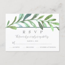 Modernes RSVP für Botanische Hochzeiten
