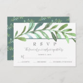 Modernes RSVP für Botanische Hochzeiten (Vorne/Hinten)
