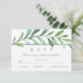 Modernes RSVP für Botanische Hochzeiten Karte (Stehend Vorderseite)