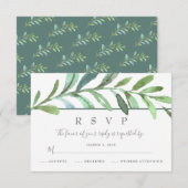 Modernes RSVP für Botanische Hochzeiten Karte (Vorne/Hinten)