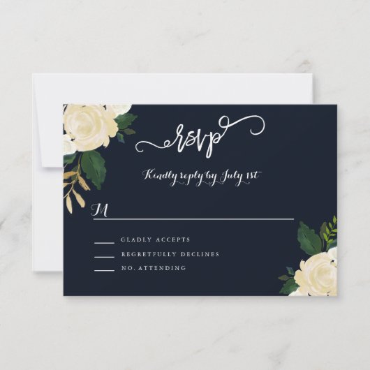 Modernes RSVP für Botanische Hochzeiten Karte (Vorderseite)