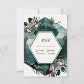 Modernes RSVP für die Hochzeitsszenierung mit grün (Vorderseite)