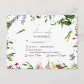 Modernes RSVP für die Wildblume Watercolor Einladungspostkarte (Vorderseite)