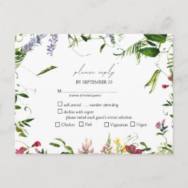 Modernes RSVP für die Wildblume Watercolor Einladungspostkarte