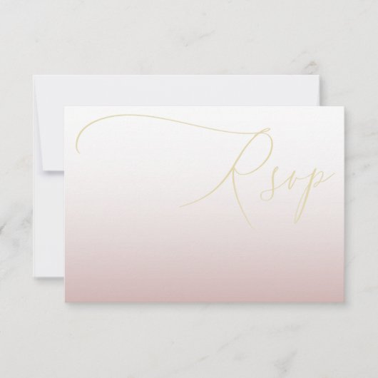 Modernes Rsvp für Gold und Rosa Karte (Vorderseite)