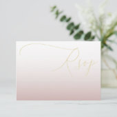 Modernes Rsvp für Gold und Rosa Karte (Stehend Vorderseite)