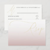 Modernes Rsvp für Gold und Rosa Karte (Vorne/Hinten)