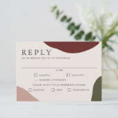 Modernes RSVP für Herbsthochzeiten mit Essensauswa (Stehend Vorderseite)