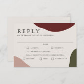 Modernes RSVP für Herbsthochzeiten mit Essensauswa (Vorne/Hinten)