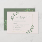 Modernes RSVP für Minimalistische grüne Geometrie Begleitkarte (Vorne/Hinten)