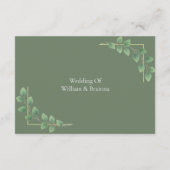 Modernes RSVP für Minimalistische grüne Geometrie Begleitkarte (Rückseite)