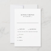 Modernes RSVP für Schwarz-Weiß-Hochzeit (Vorderseite)