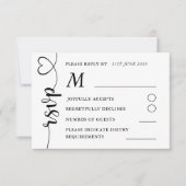 Modernes RSVP für Schwarz-Weiß-Hochzeit Karte (Vorderseite)