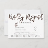 Modernes RSVP für Schwarz-Weiß-Kalligrafie (Vorderseite)