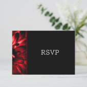 Modernes RSVP für Schwarze Blütenhochzeit (Stehend Vorderseite)