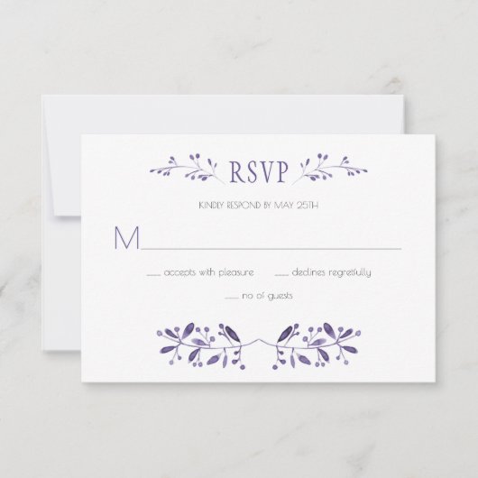 Modernes RSVP für Ultra-Violet-Hochzeiten | (Vorderseite)