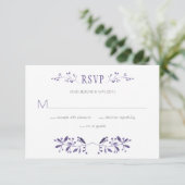 Modernes RSVP für Ultra-Violet-Hochzeiten | Karte (Stehend Vorderseite)