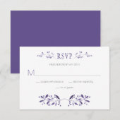 Modernes RSVP für Ultra-Violet-Hochzeiten | Karte (Vorne/Hinten)