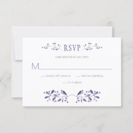 Modernes RSVP für Ultra-Violet-Hochzeiten | Karte