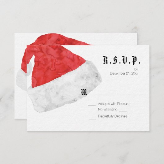 Modernes RSVP für Weihnachten in der Roten Weihnac (Vorne/Hinten)