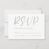 Modernes RSVP für weiße und weiße Hochzeit (Vorderseite)