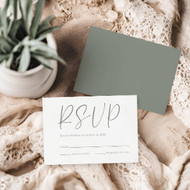 Modernes RSVP für weiße und weiße Hochzeit Karte