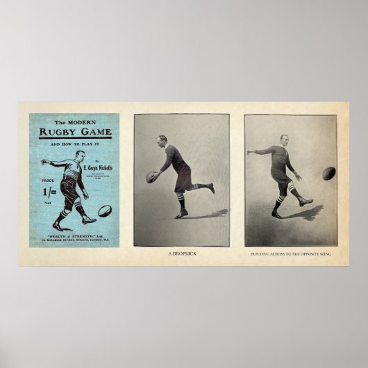 Modernes Rugby-Spiel - Vintage Kunstdruckerei in R Poster (Vorne)