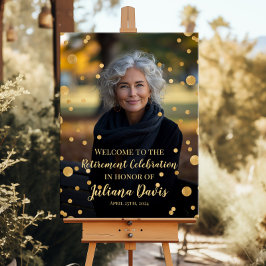 Modernes Ruhestandswillingszeichen mit Foto Poster