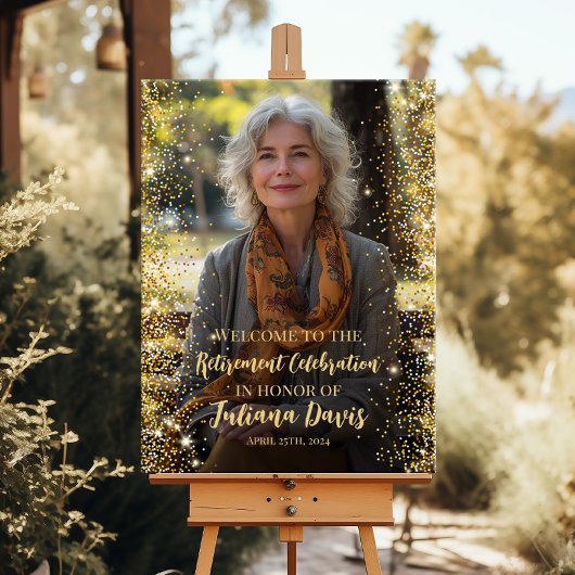 Modernes Ruhestandswillingszeichen mit Foto Poster