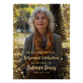 Modernes Ruhestandswillingszeichen mit Foto Poster (Vorderseite)